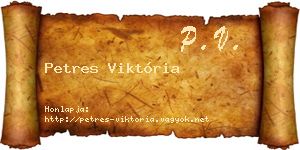 Petres Viktória névjegykártya